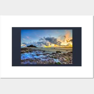 St Michael's Mount Cornwall Dramatic Sunset Posters and Art